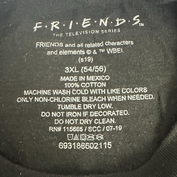 Friends The Television Series Black T-Shirt 3XL 100% Cotton Women's Short Sleeve - Picture 3 of 4